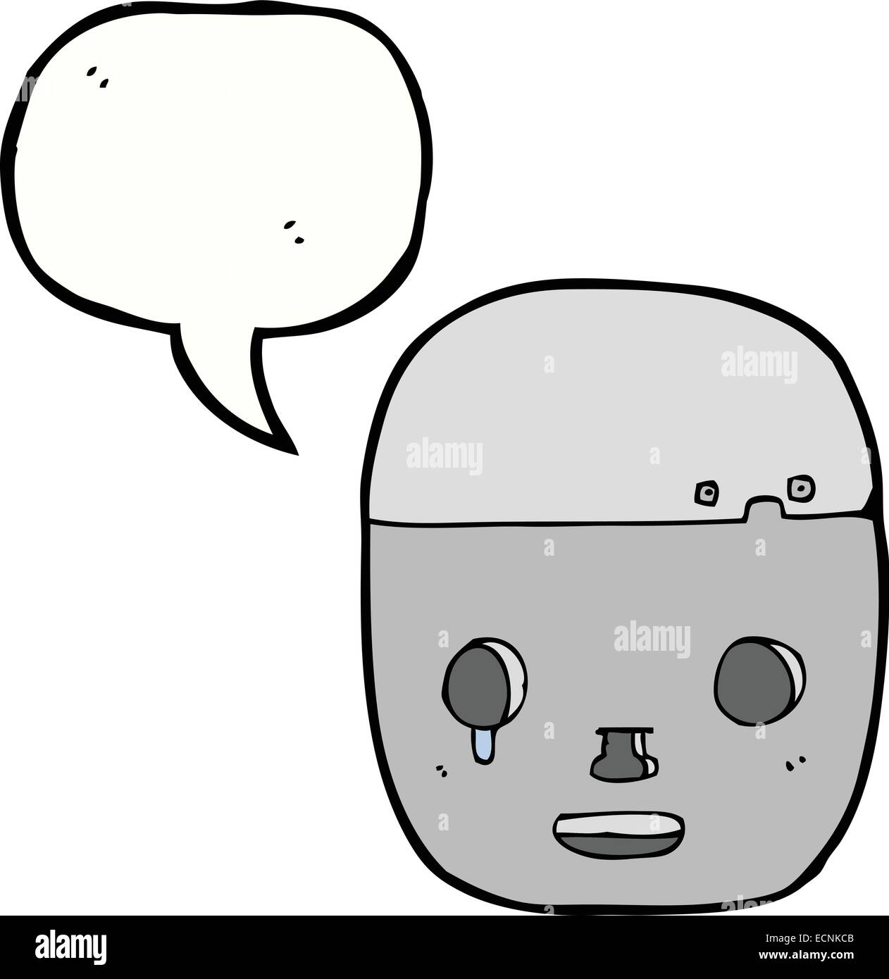 cartoon robot head with speech bubble Stock Vector Image & Art - Alamy