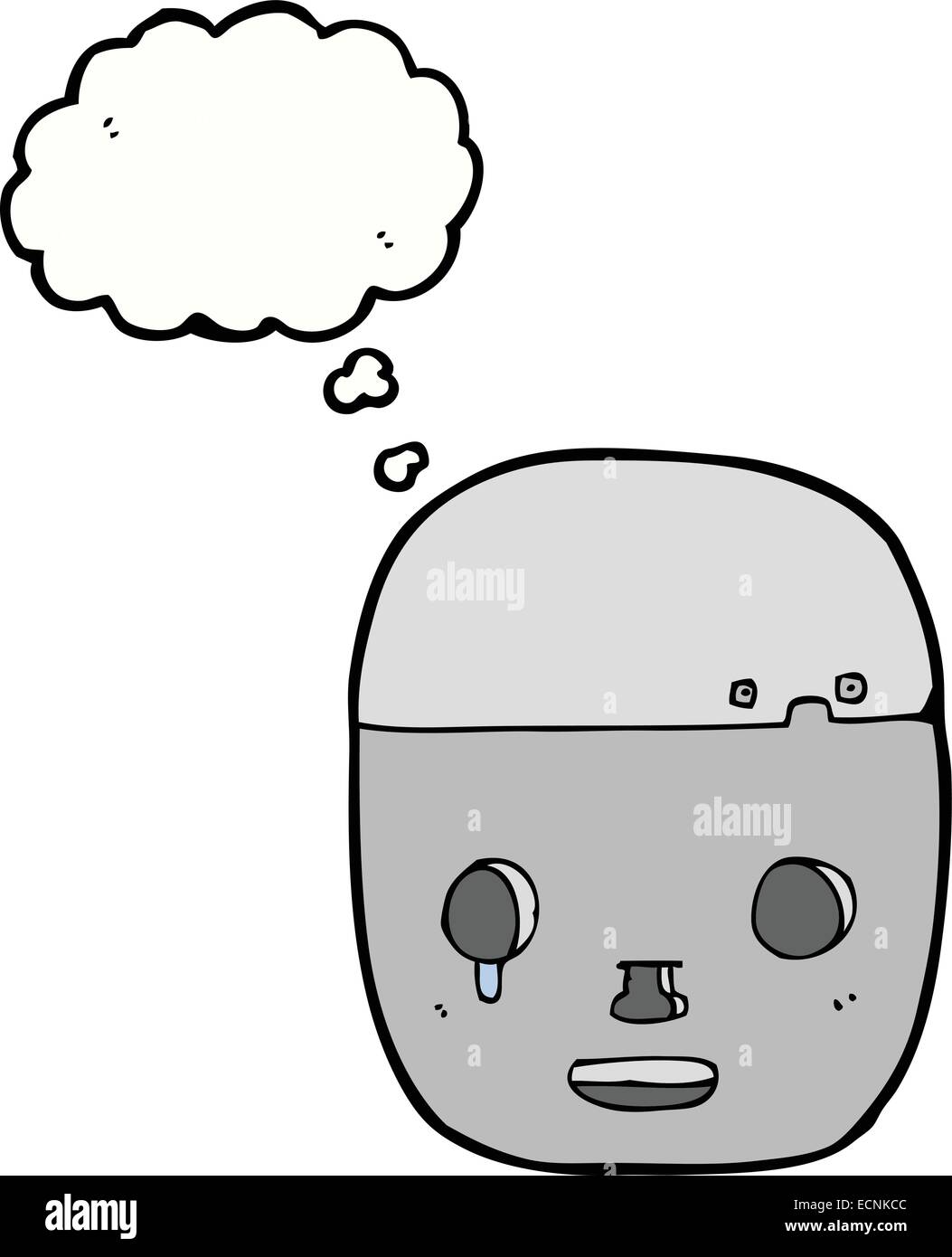 cartoon robot head with thought bubble Stock Vector Image & Art - Alamy