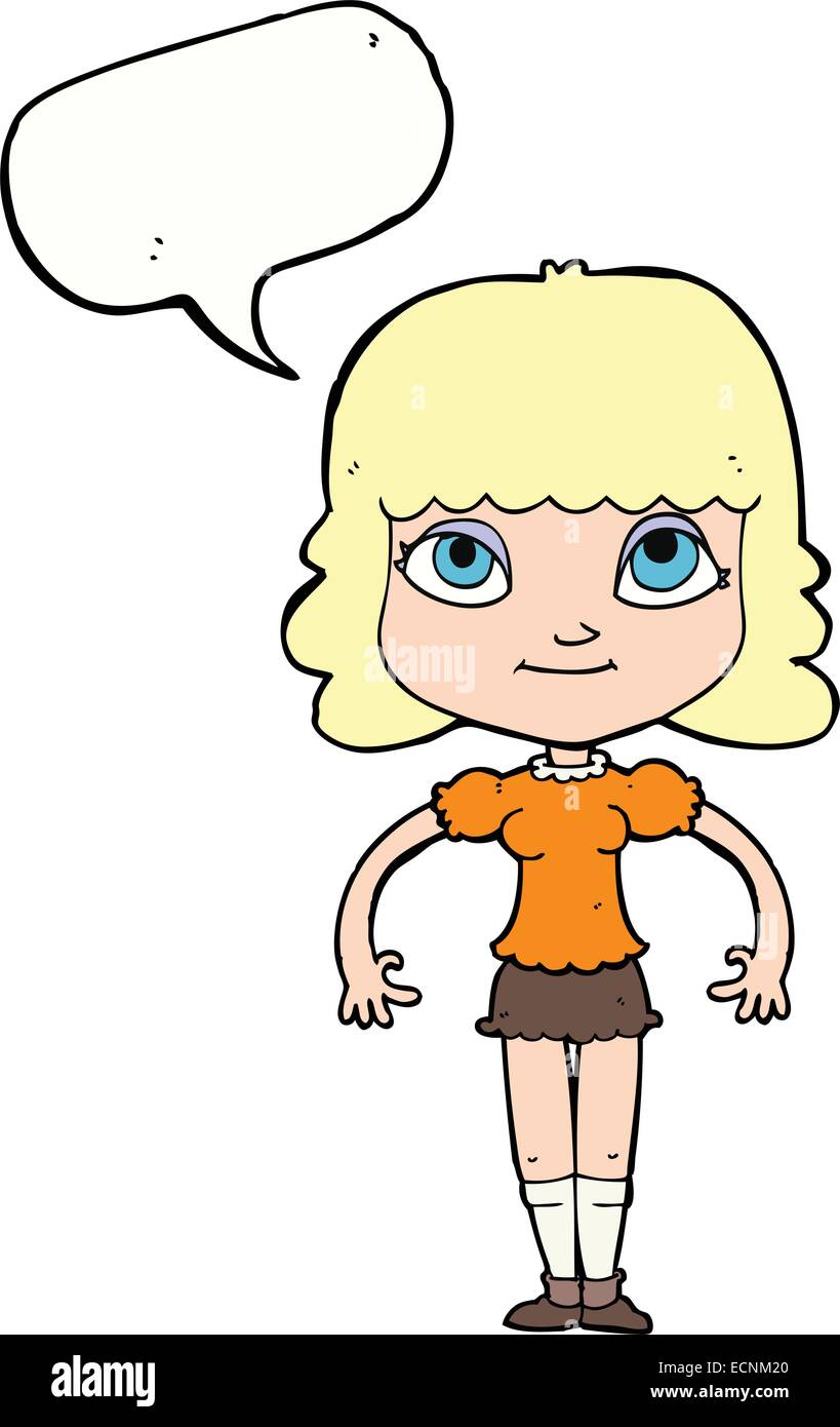 cartoon girl with speech bubble Stock Vector Image & Art - Alamy