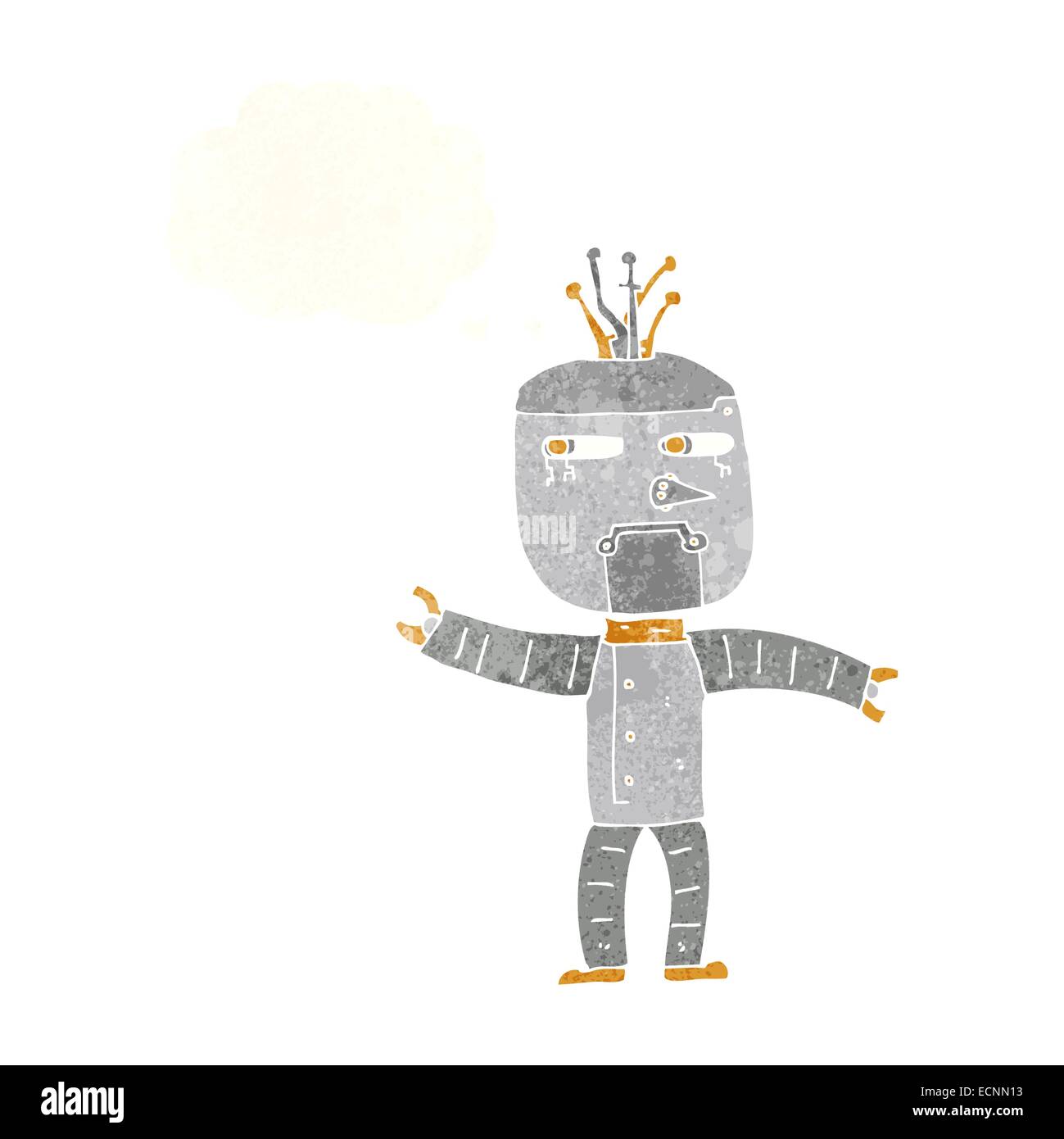 cartoon robot with thought bubble Stock Vector Image & Art - Alamy