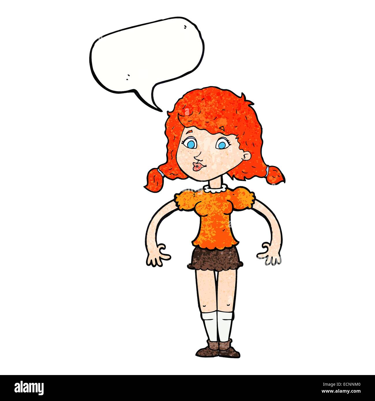 cartoon pretty girl with speech bubble Stock Vector Image & Art - Alamy