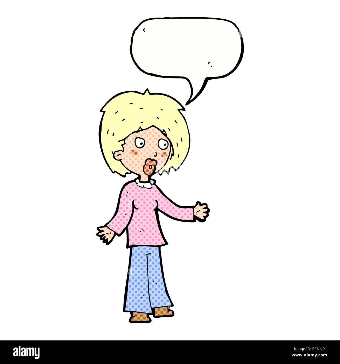 cartoon surprised woman with speech bubble Stock Vector Image & Art - Alamy