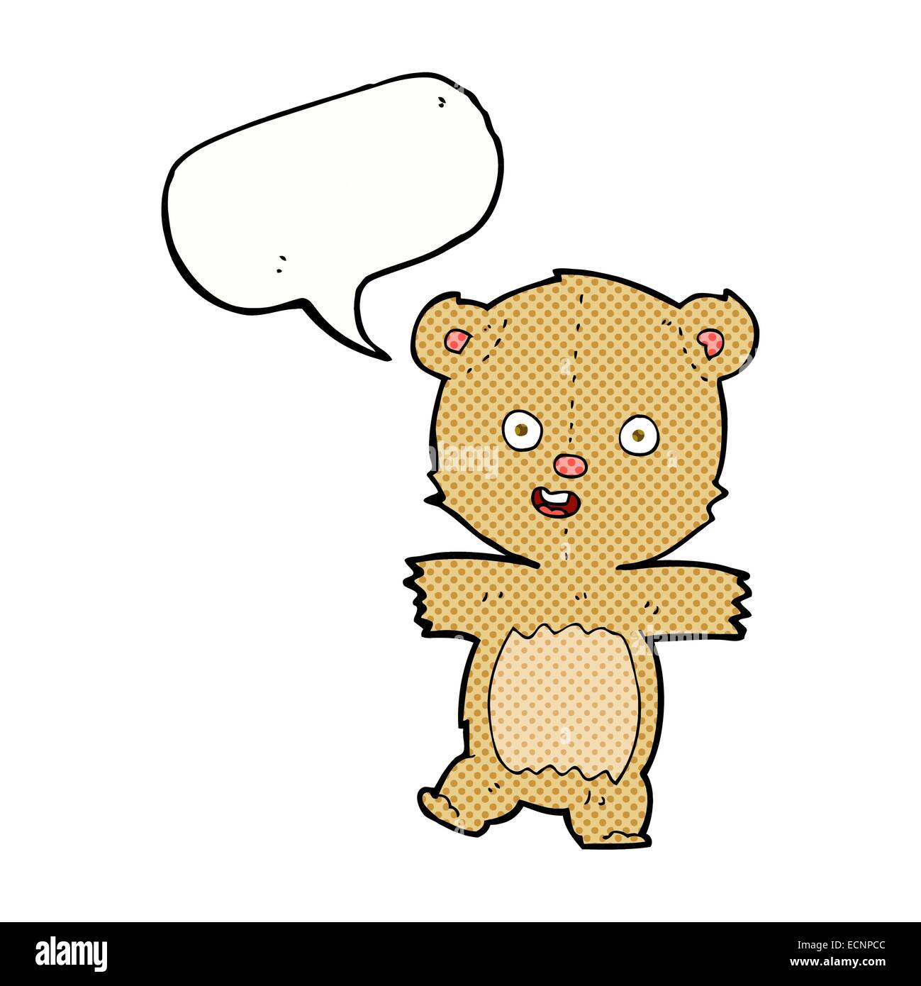 cartoon dancing teddy bear with speech bubble Stock Vector Image & Art ...