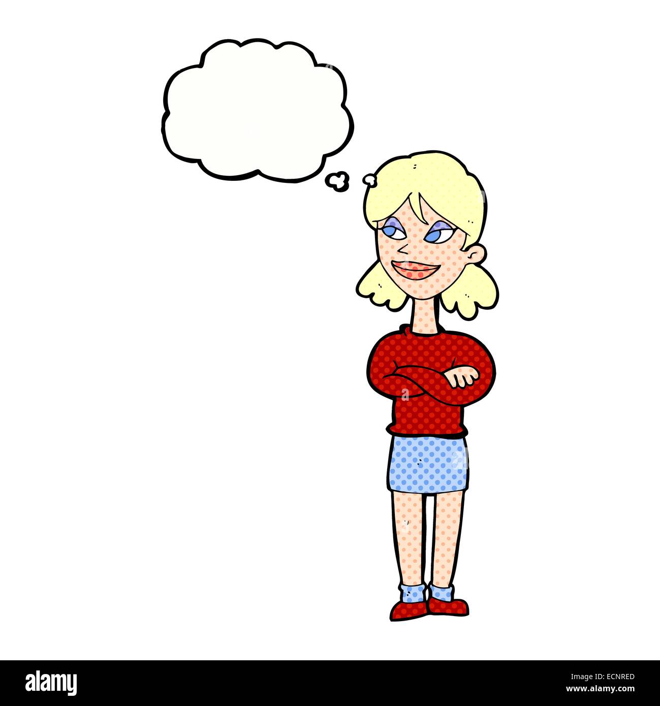 Cartoon satisfied woman bubble hi-res stock photography and images - Alamy