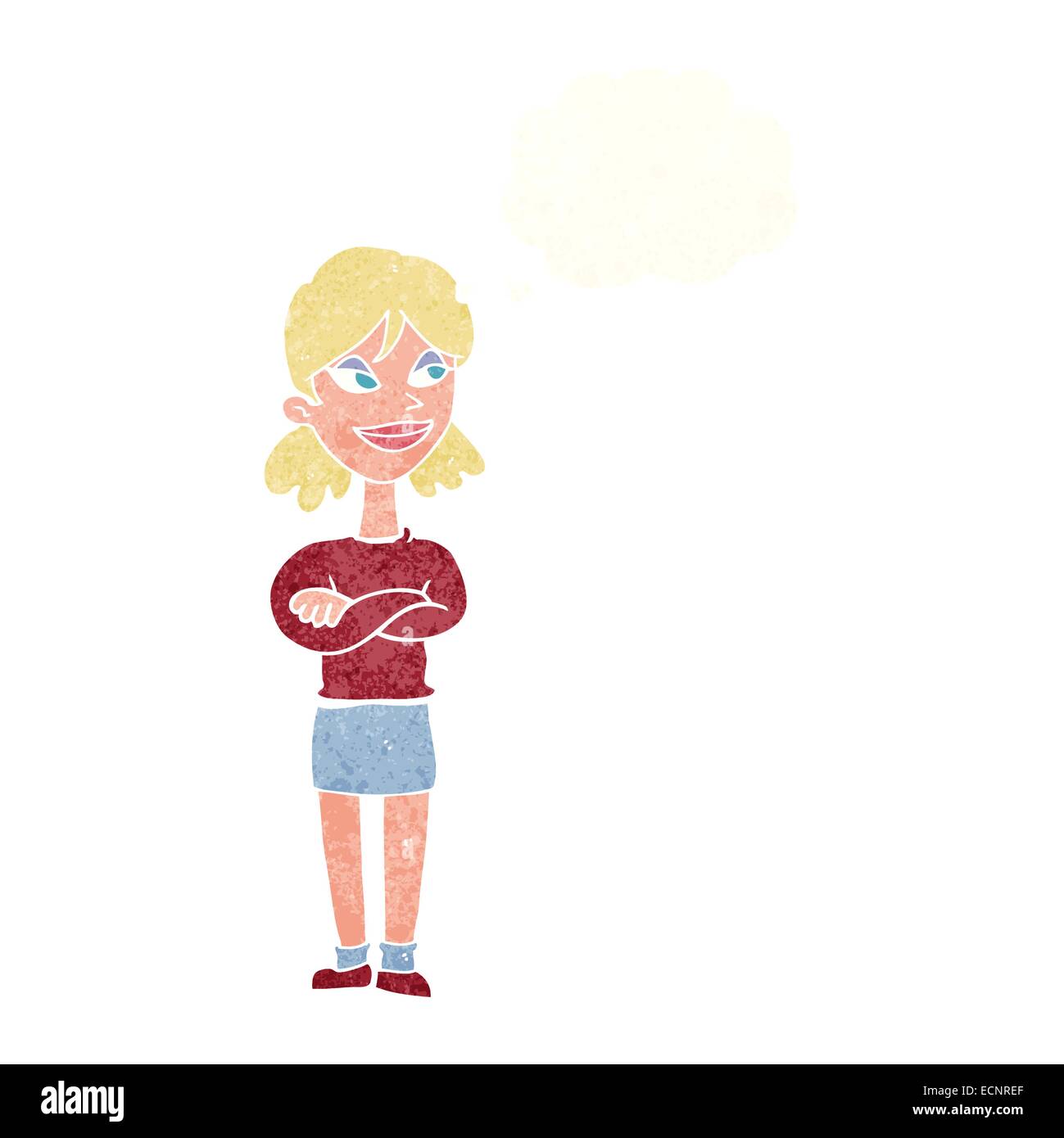 Cartoon satisfied woman bubble hi-res stock photography and images - Alamy
