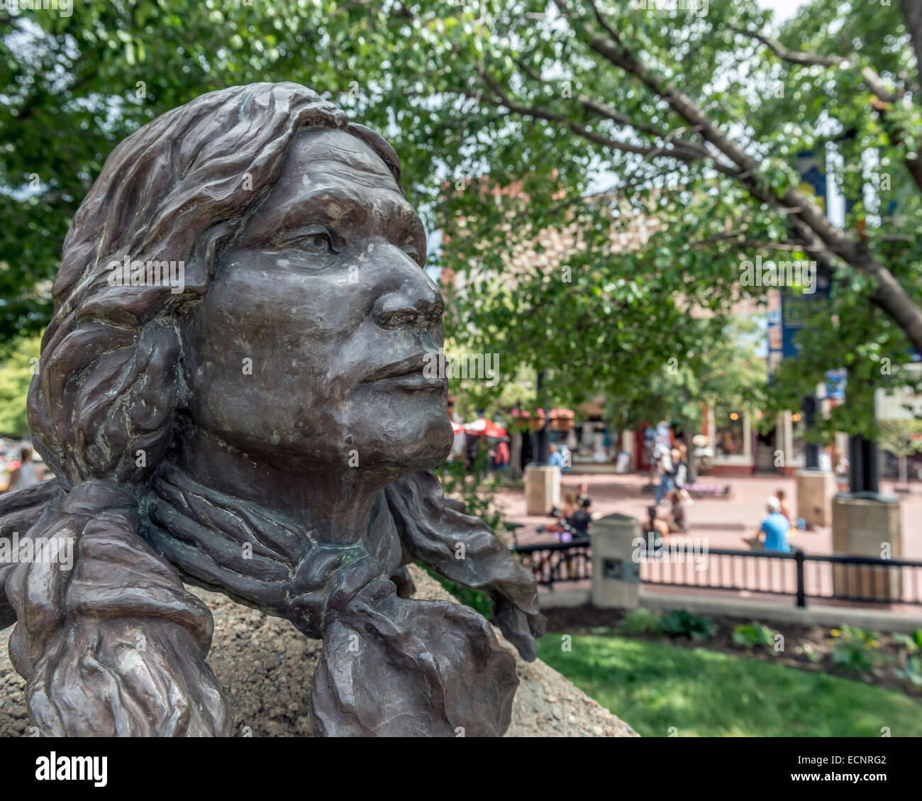 Bronze sculpture of Chief Niwot near the Boulder County Courthouse