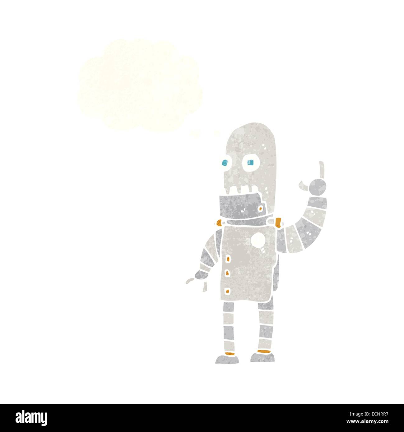 cartoon waving robot with thought bubble Stock Vector Image & Art - Alamy