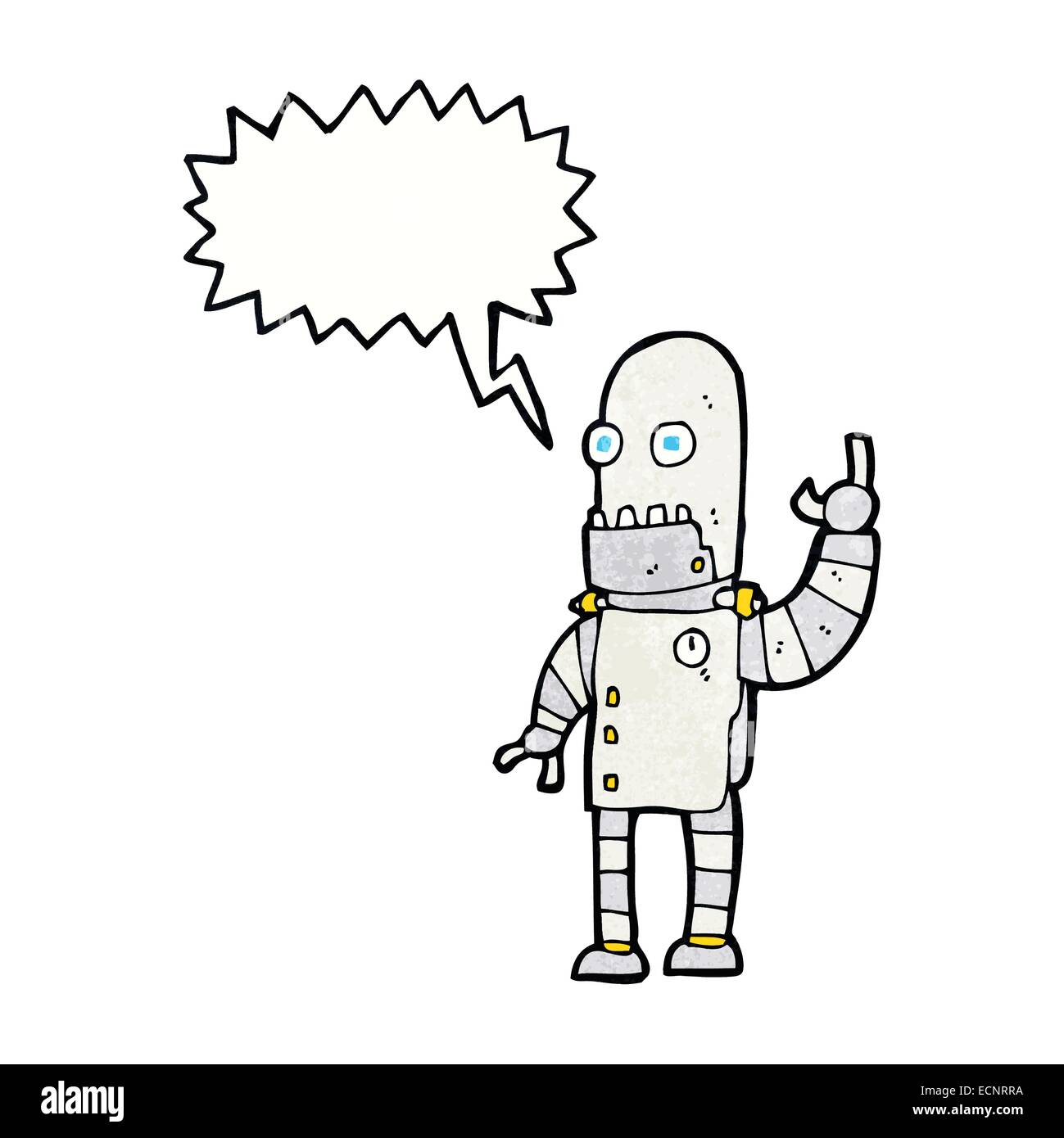 cartoon waving robot with speech bubble Stock Vector Image & Art - Alamy