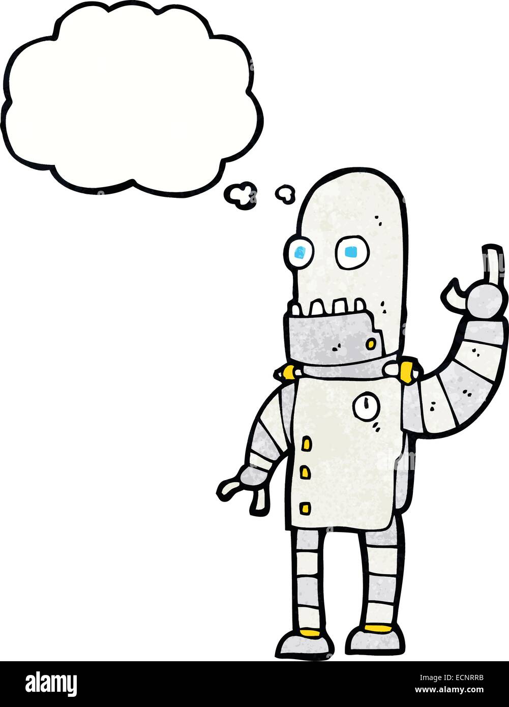 cartoon waving robot with thought bubble Stock Vector Image & Art - Alamy