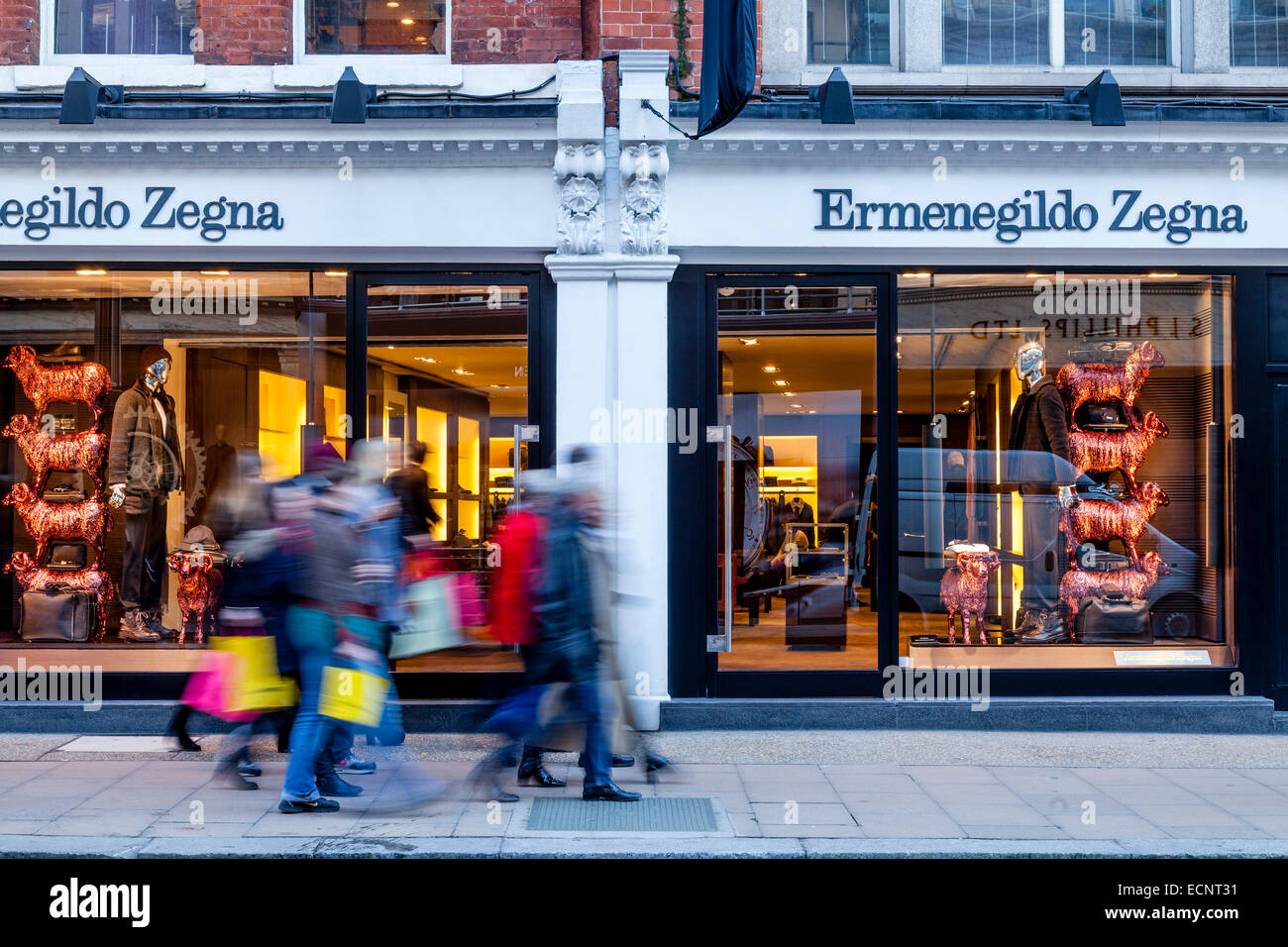 Ermenegildo Zegna Clothes Store In New Bond Street, London, England Stock Photo