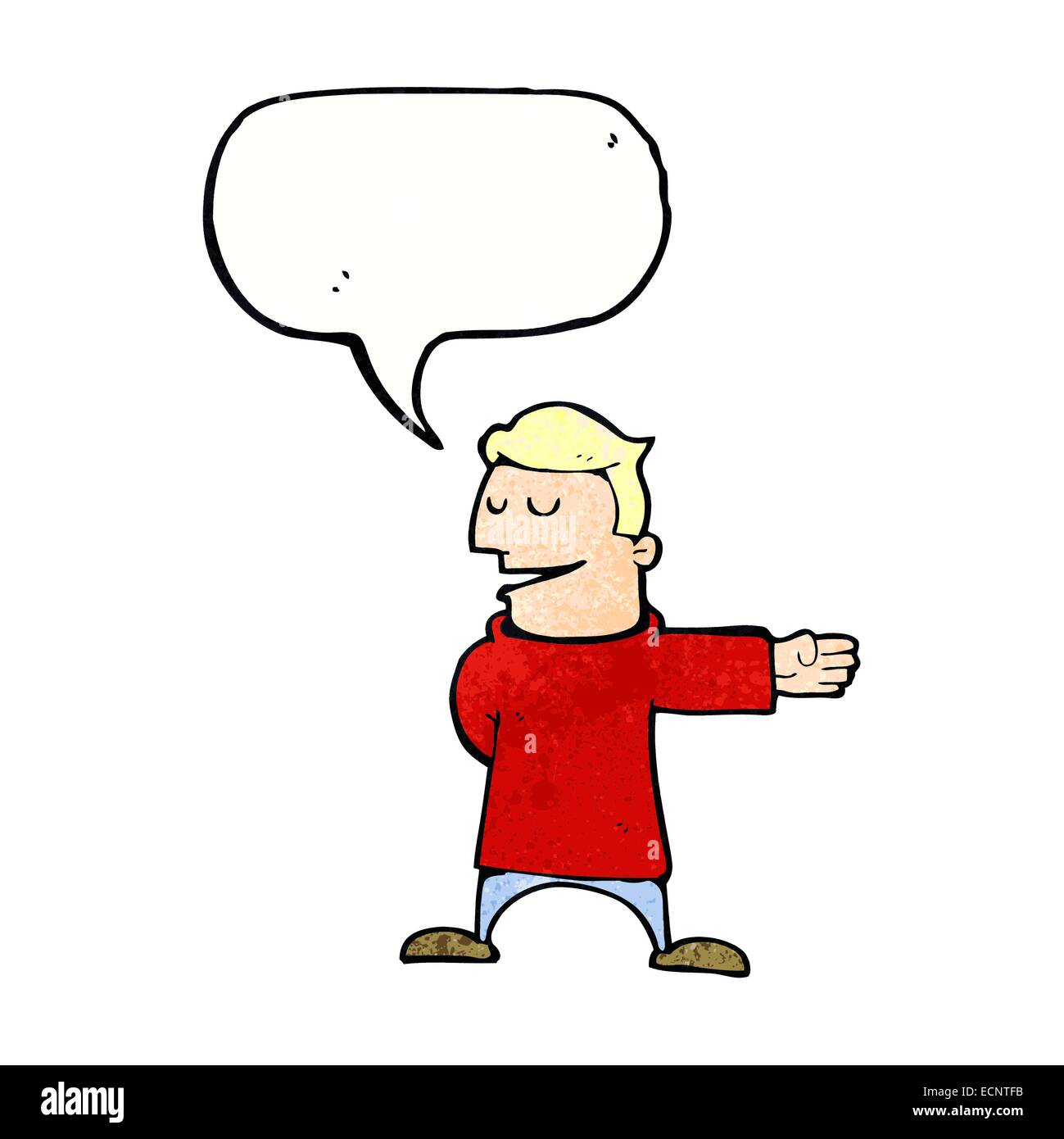 cartoon man gesturing direction with speech bubble Stock Vector Image ...