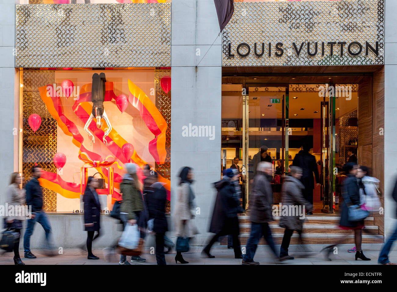 The Louis Vuitton Store In New Bond Street, London, England Stock