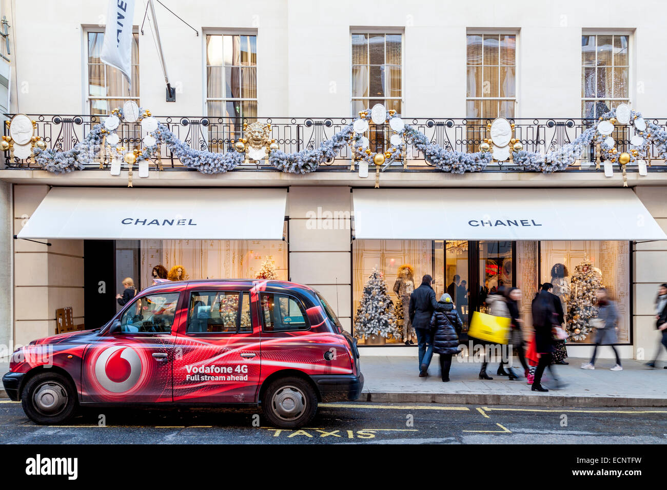 Chanel Store on New Bond Street, London, UK, Car Parked in Front