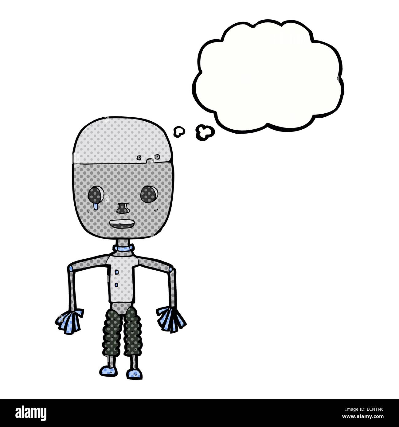 cartoon robot with thought bubble Stock Vector Image & Art - Alamy