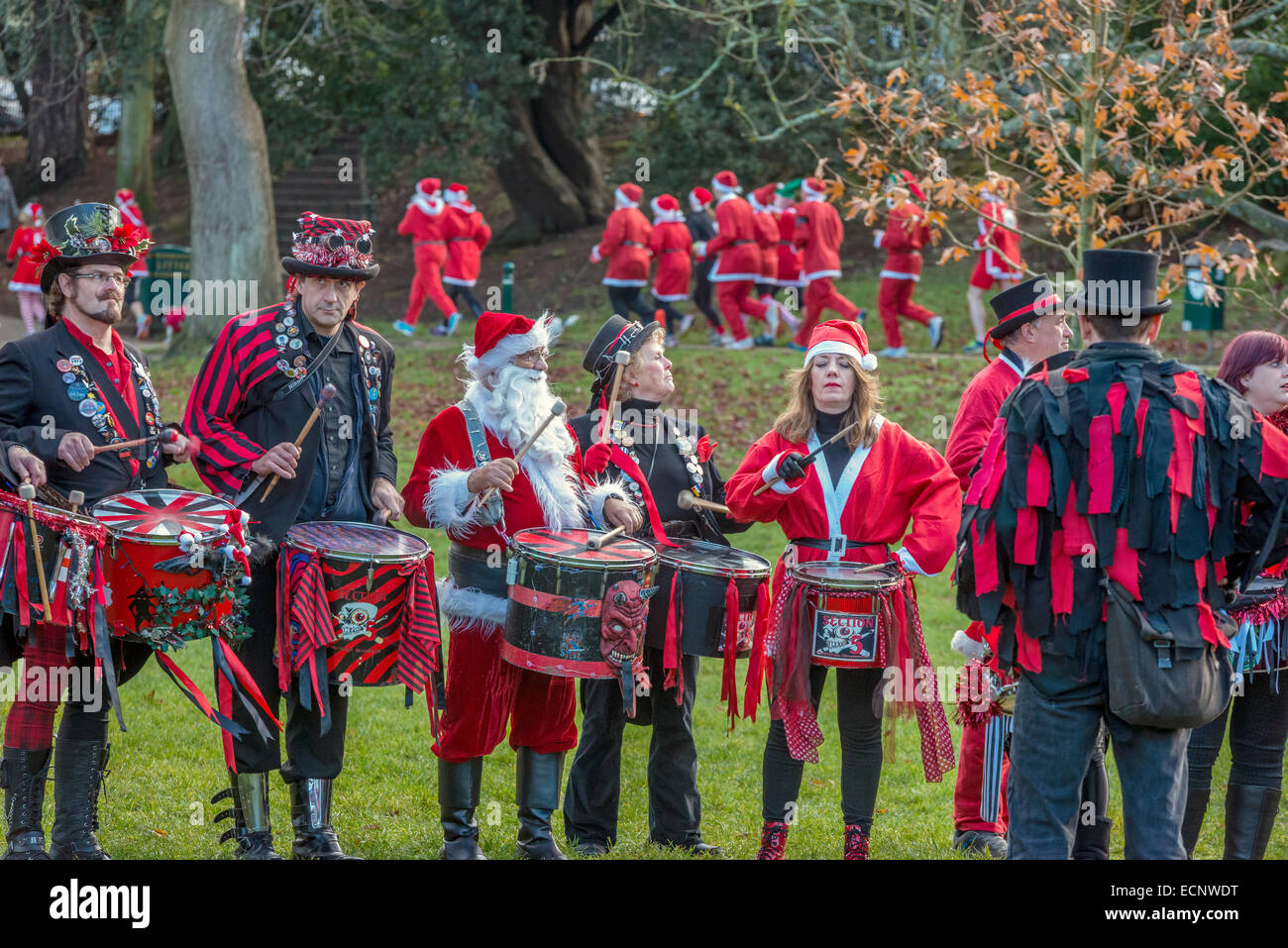 Christmas Santa Fun Run. Alexandra Park. Hastings. East Sussex. UK