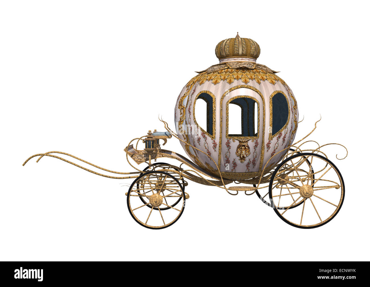 3D digital render of a fairytale Cinderella's carriage isolated on ...