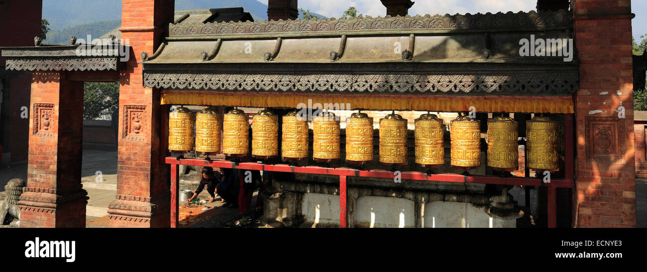 Religious Prayer Wheels at the Buddhist Stupa, Monkey Temple, UNESCO ...