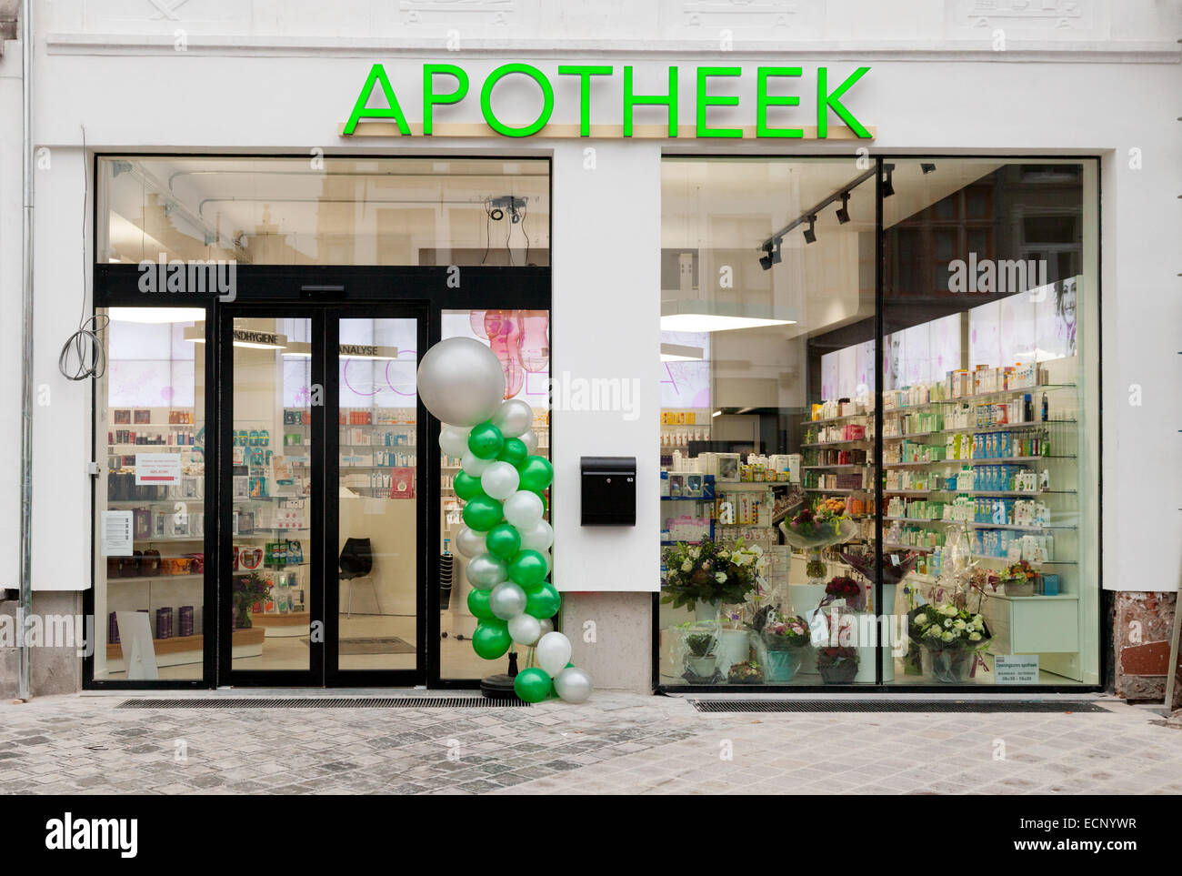 Apotheek, a belgian pharmacy, chemist shop, Ghent, Belgium Europe Stock Photo