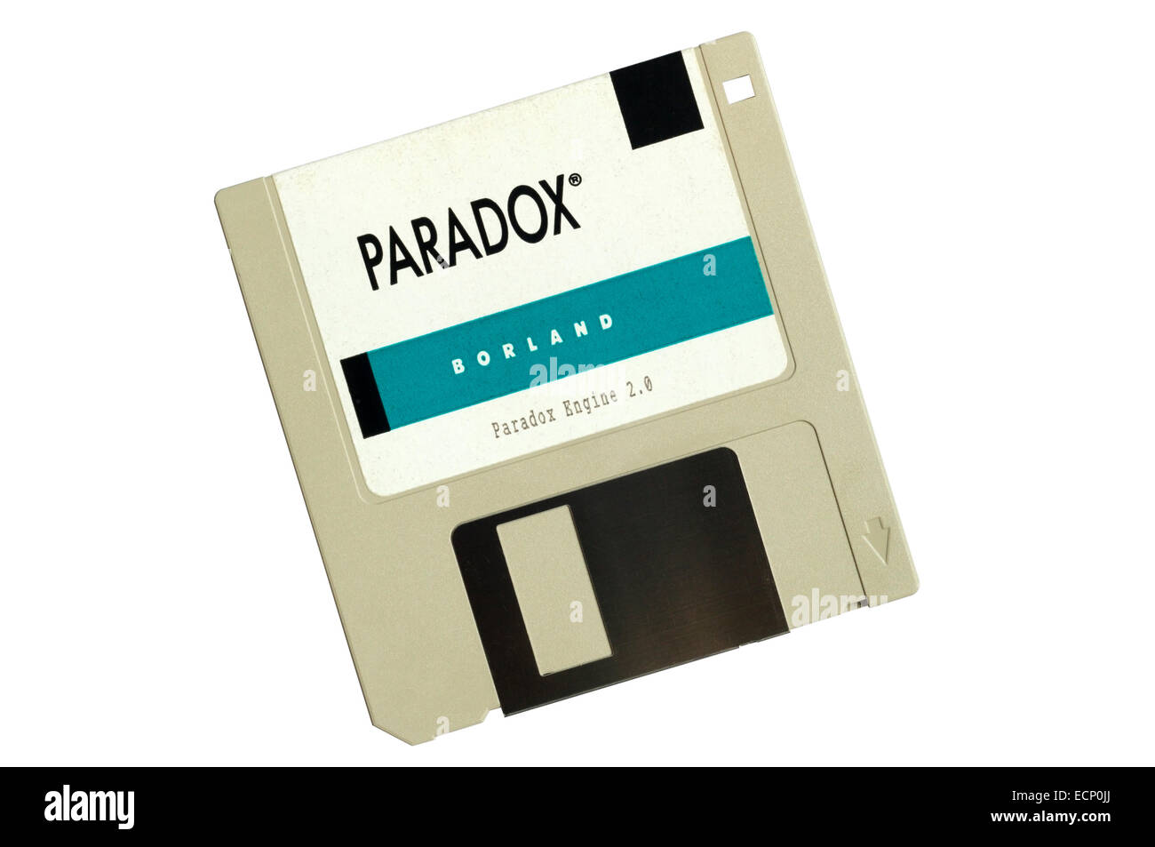 A Borland Paradox Engine 2.0 database program diskette. Stock Photo