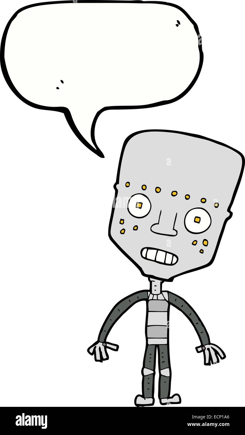 cartoon robot with speech bubble Stock Vector Image & Art - Alamy