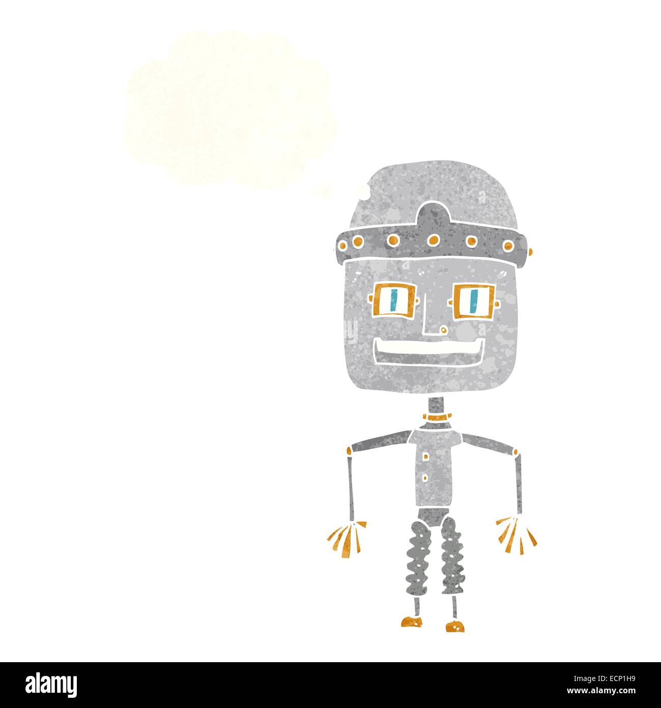 funny cartoon robot with thought bubble Stock Vector Image & Art - Alamy