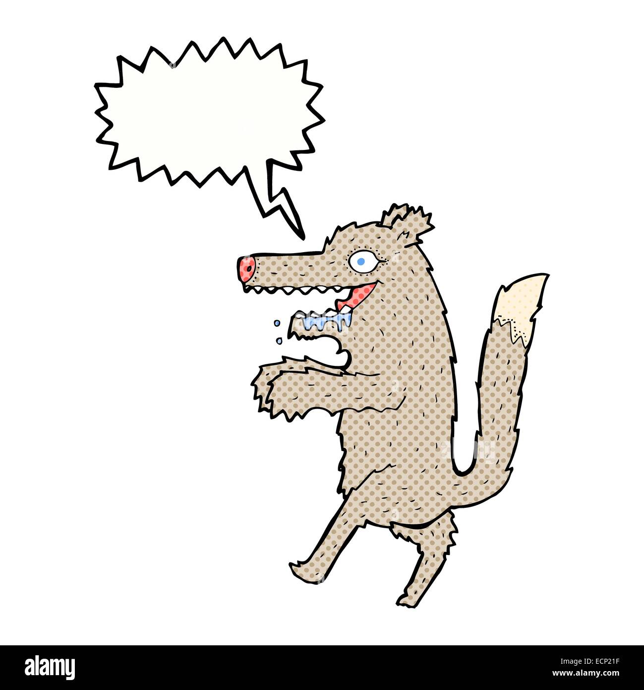 cartoon big bad wolf with speech bubble Stock Vector Image & Art Alamy