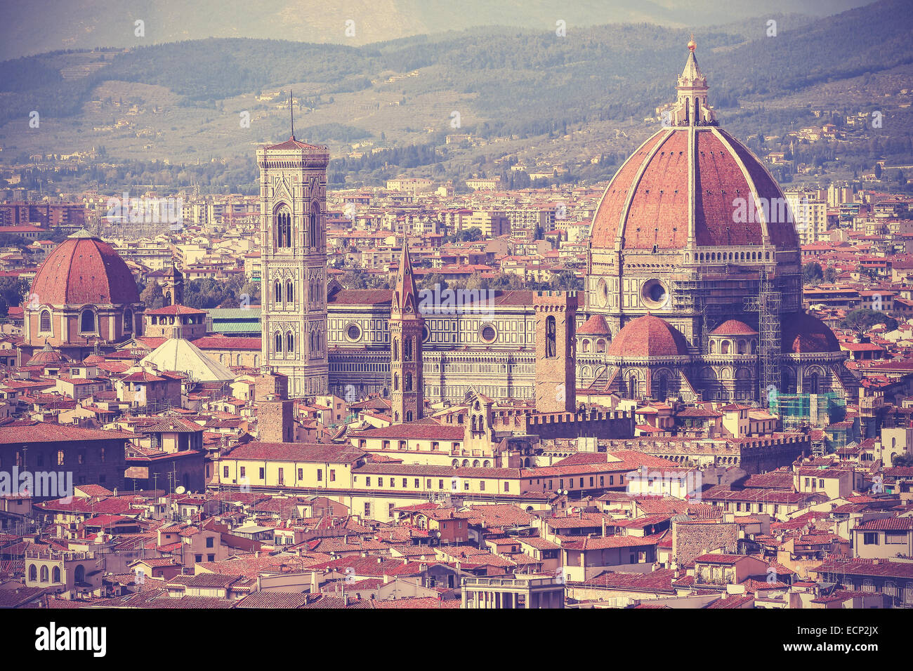 Vintage filtered picture of Florence old town, Italy. Stock Photo