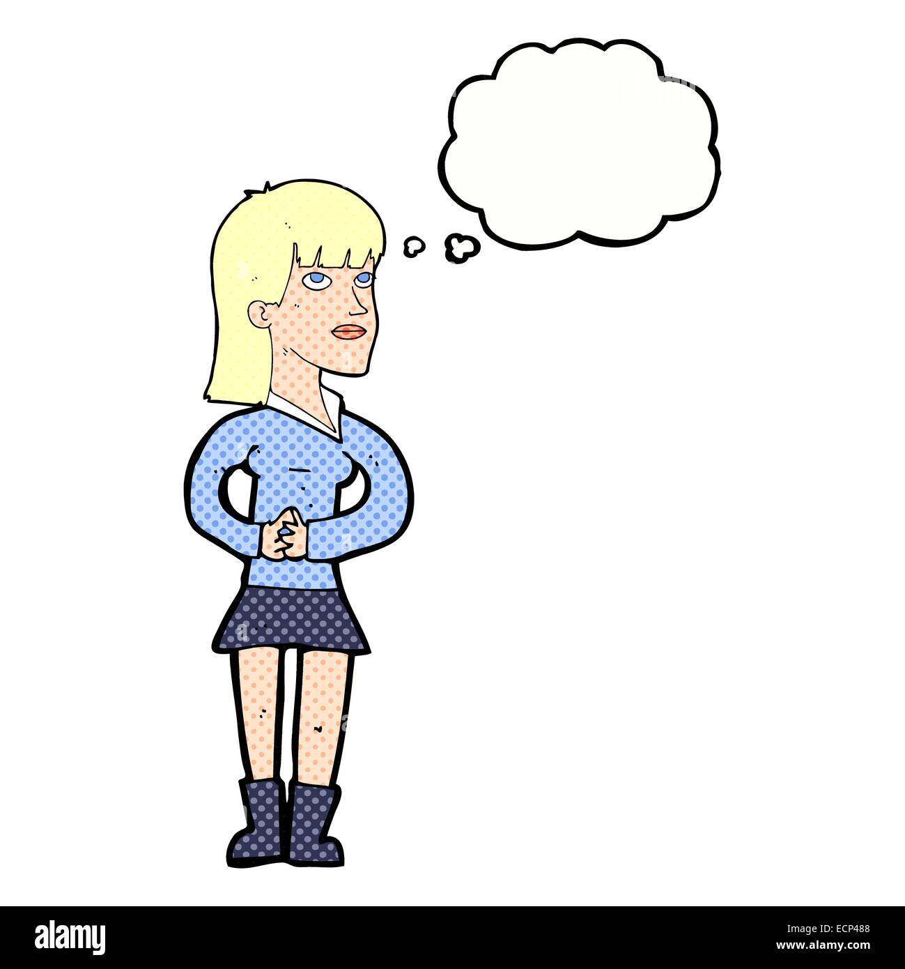 cartoon woman waiting with thought bubble Stock Vector Image & Art - Alamy