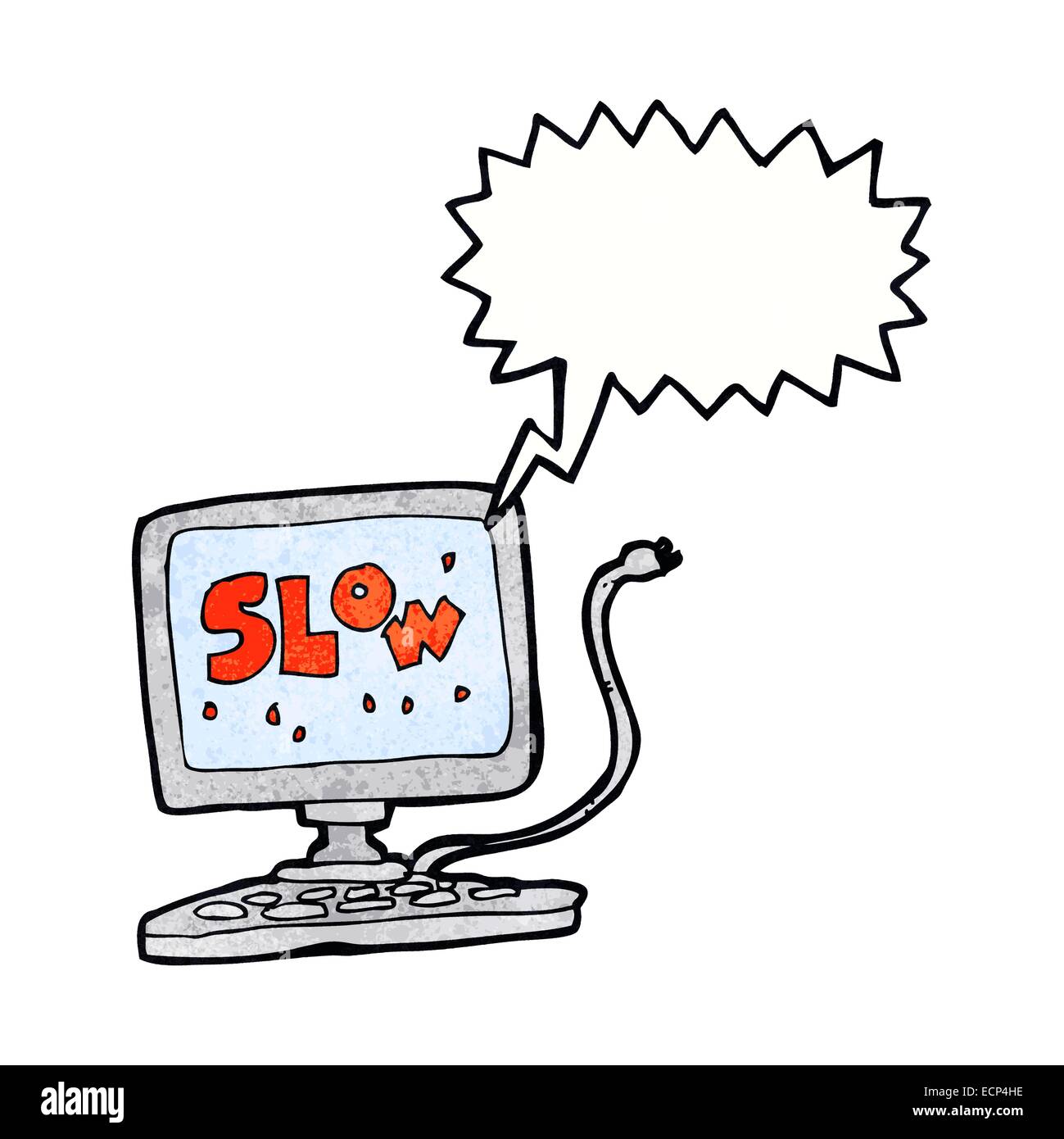 cartoon slow computer with speech bubble Stock Vector Image & Art - Alamy