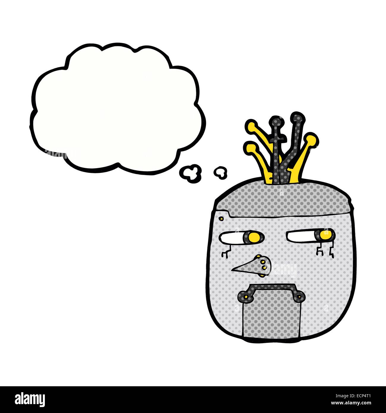 cartoon robot head with thought bubble Stock Vector Image & Art - Alamy
