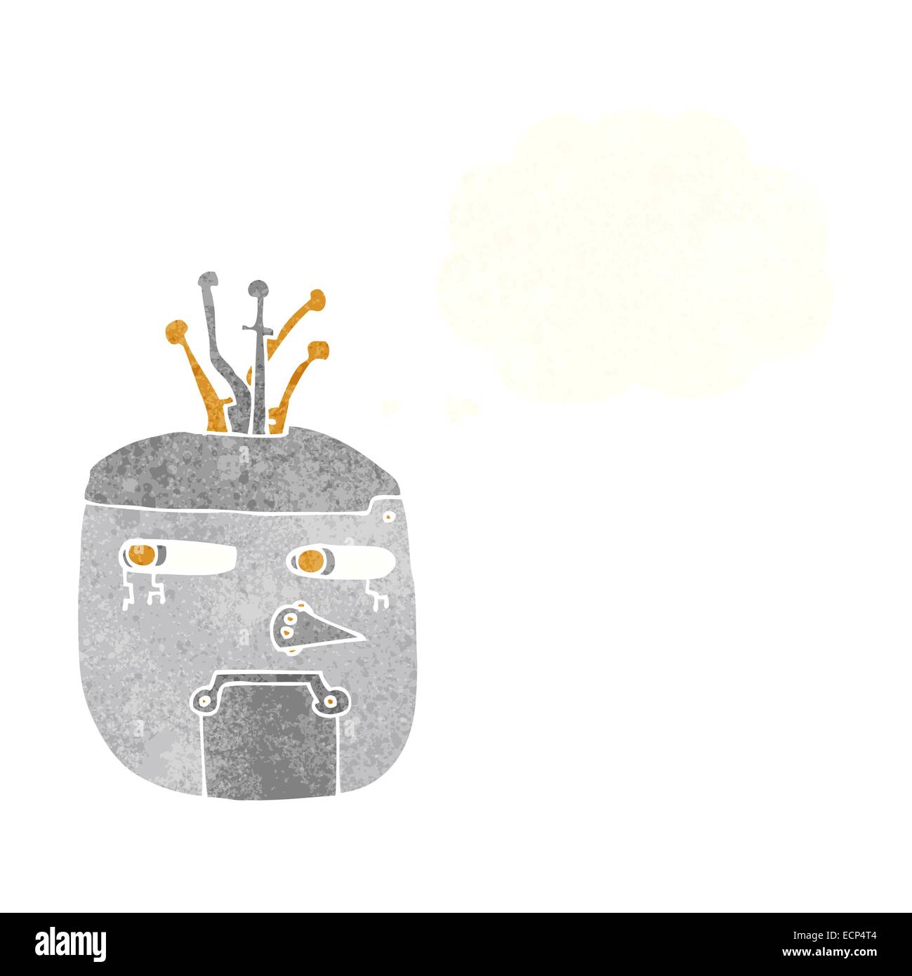 cartoon robot head with thought bubble Stock Vector Image & Art - Alamy