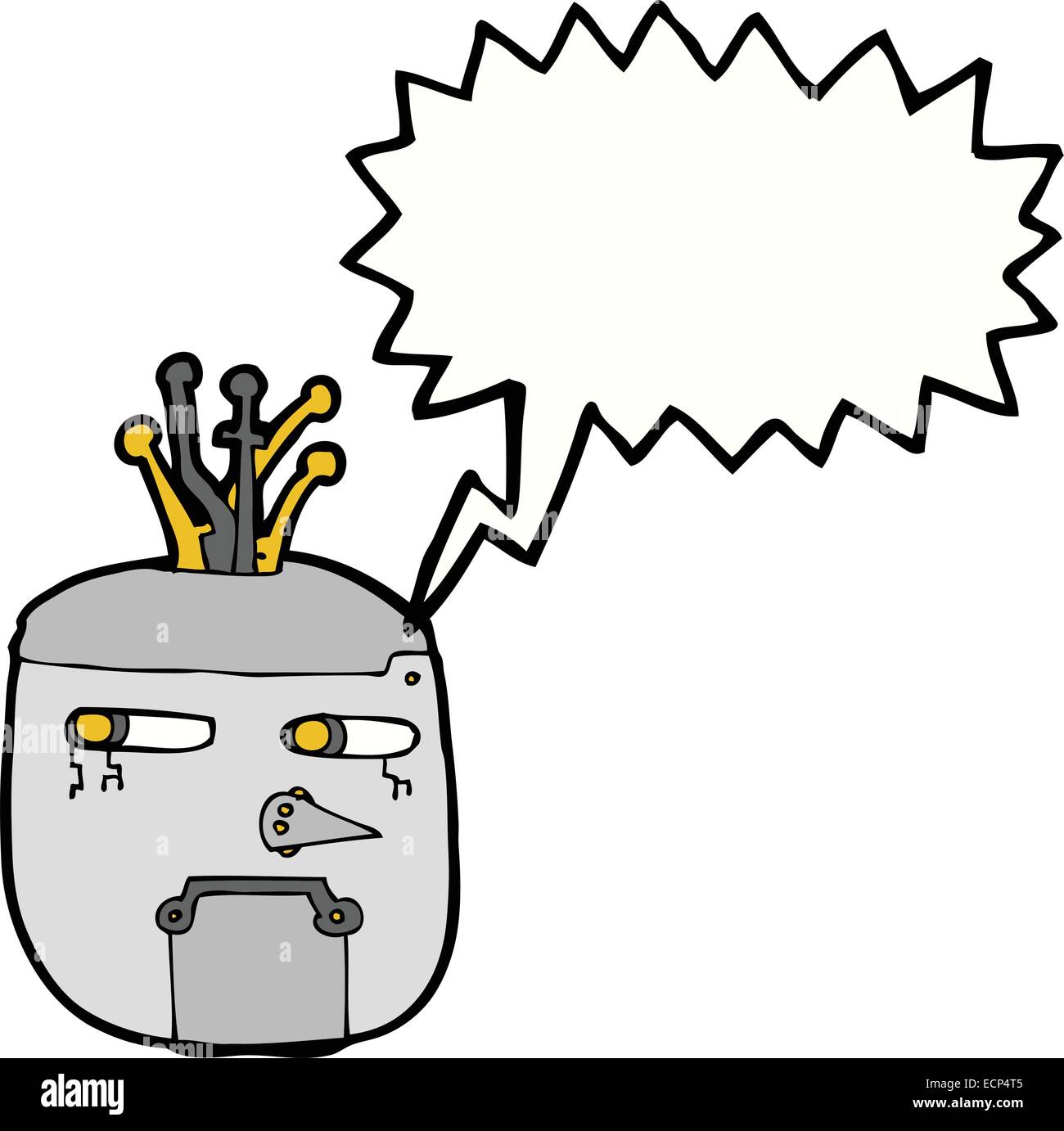 cartoon robot head with speech bubble Stock Vector Image & Art - Alamy