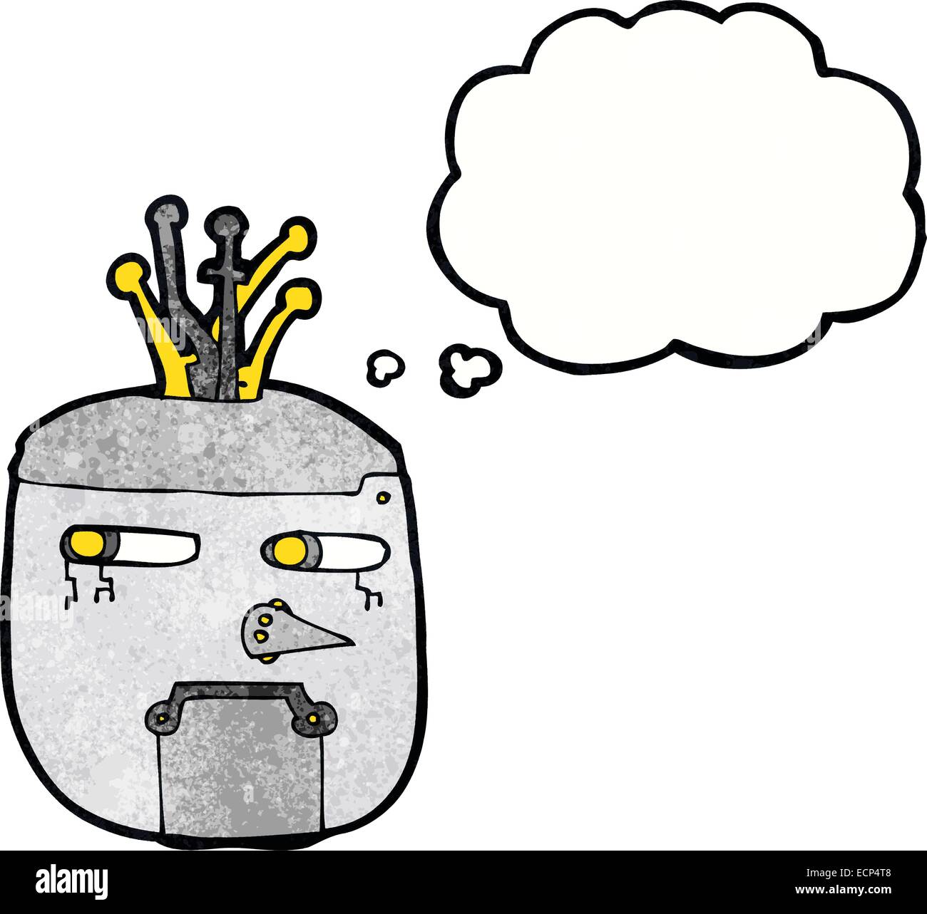 cartoon robot head with thought bubble Stock Vector Image & Art - Alamy