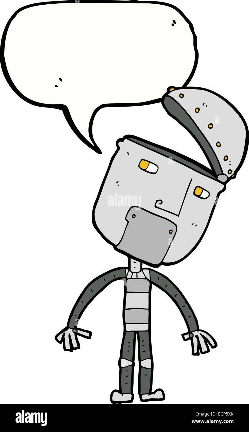 cartoon robot with speech bubble Stock Vector Image & Art - Alamy