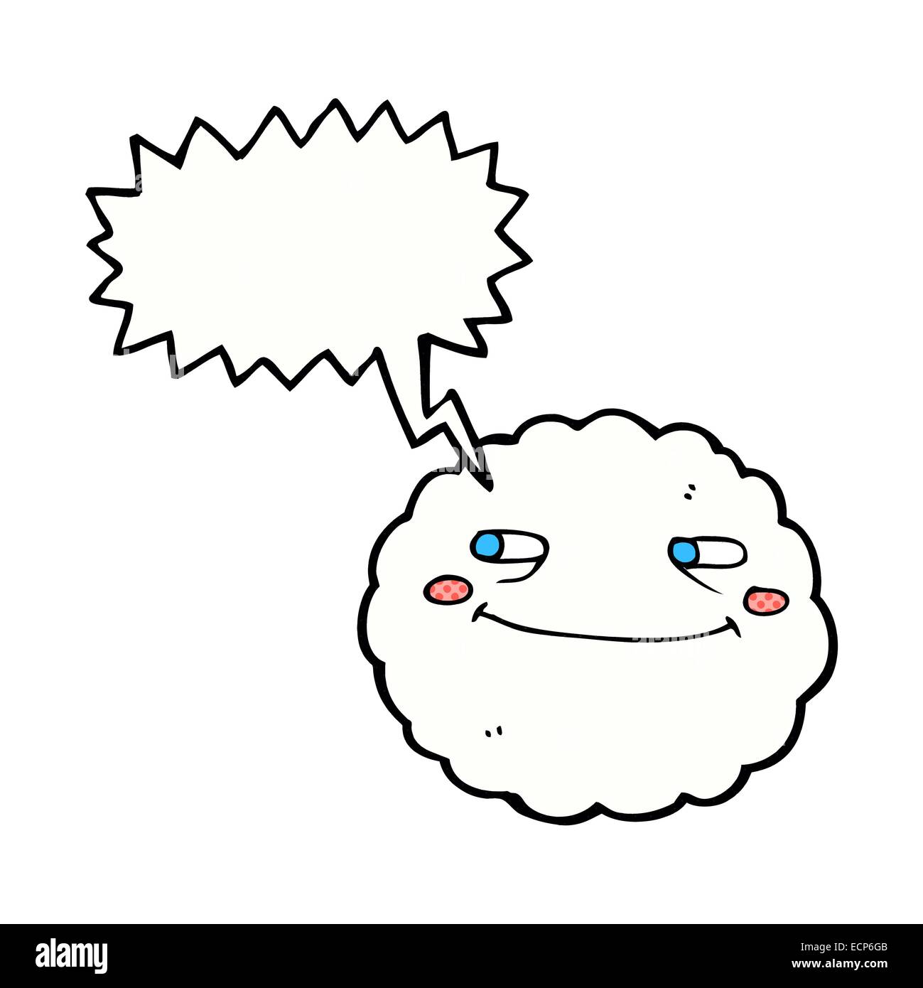 cartoon happy cloud with speech bubble Stock Vector Image & Art - Alamy