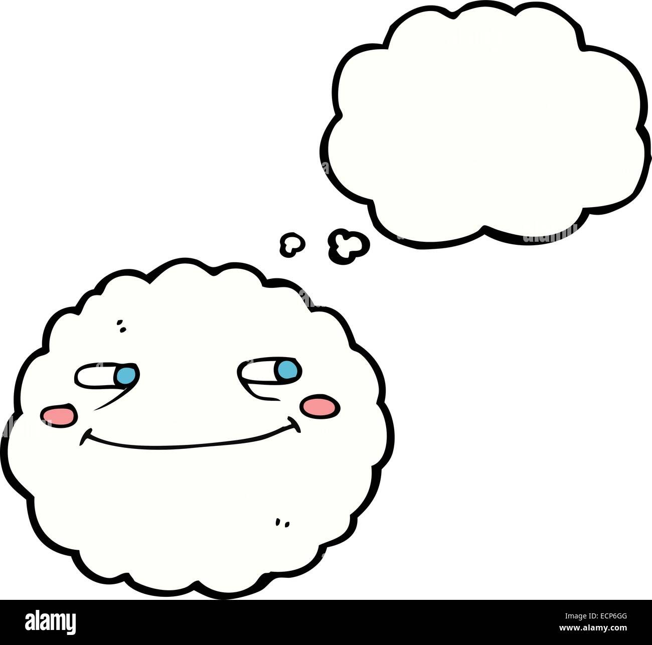 cartoon happy cloud with thought bubble Stock Vector Image & Art - Alamy