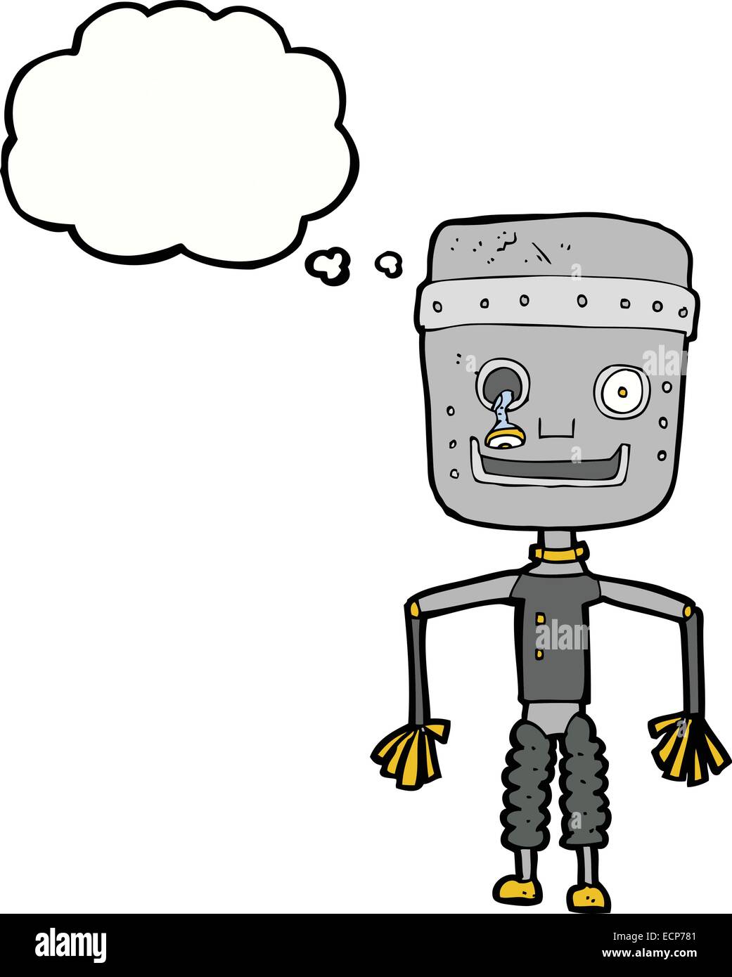 cartoon old robot with thought bubble Stock Vector Image & Art - Alamy