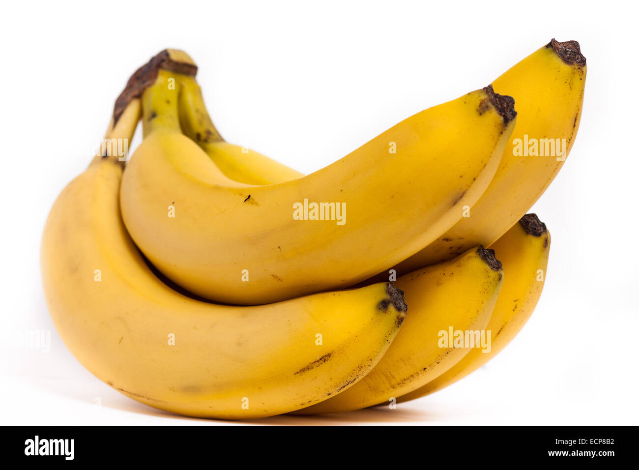 A bunch of isolated bananas on white background Stock Photo