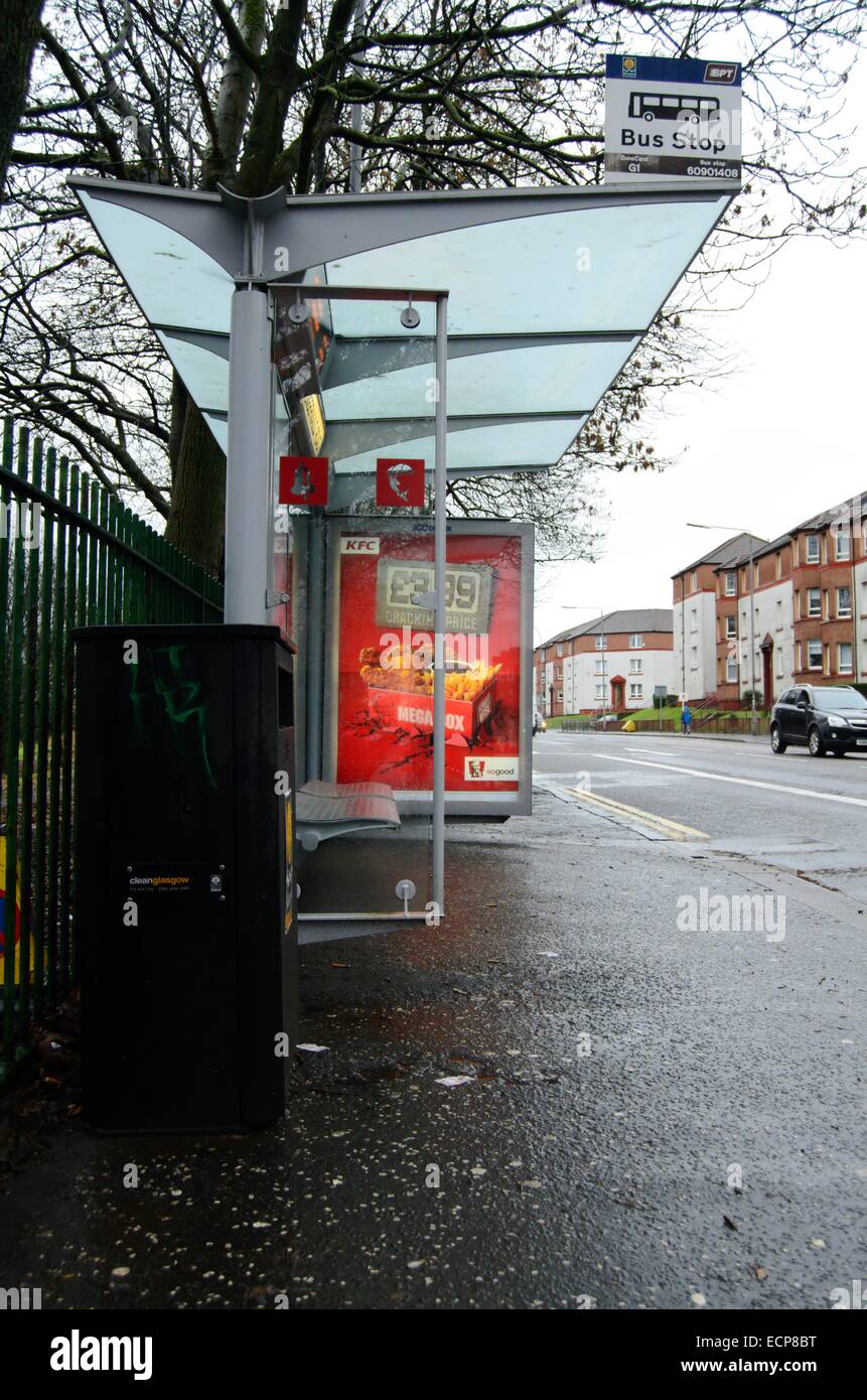 Bus shelter on Cumbernauld Road in Glasgow, Scotland Stock Photo Alamy