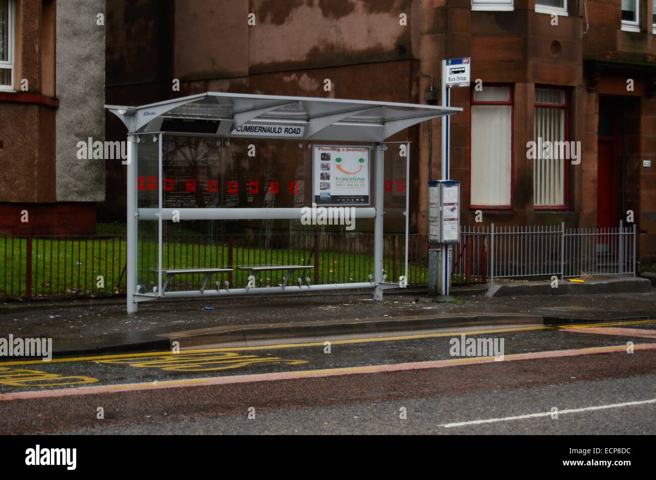 Bus shelter on Cumbernauld Road in Glasgow, Scotland Stock Photo Alamy