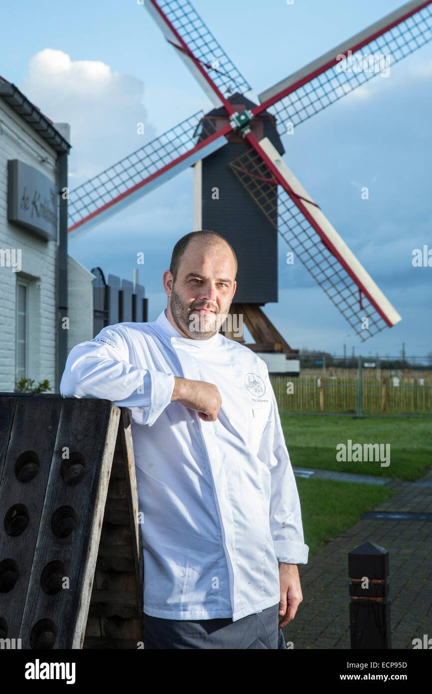 Restaurant "De Kruidenmolen, Klemskerke / De Haan, chef Stijn Bauwens, near  Oostende, Belgium Stock Photo - Alamy