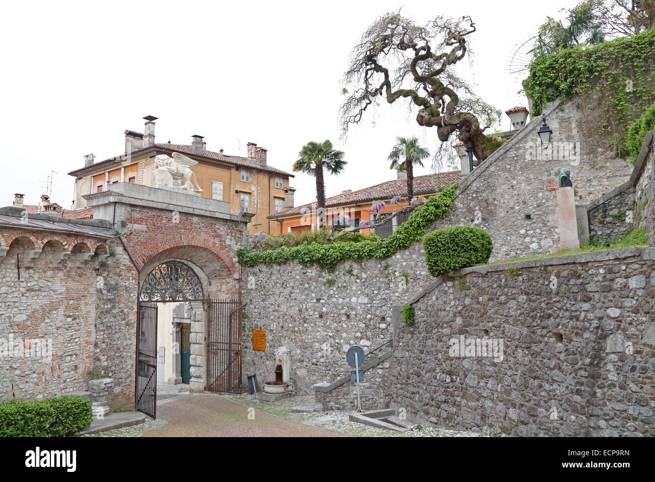 Entrance gate of the Castle of Udine, Italy Stock Photo