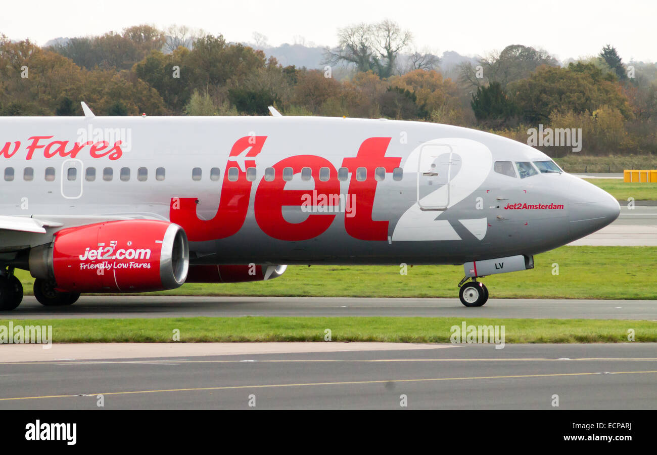 Jet2 Airlines Boeing 737, taxiing at Manchester International Airport