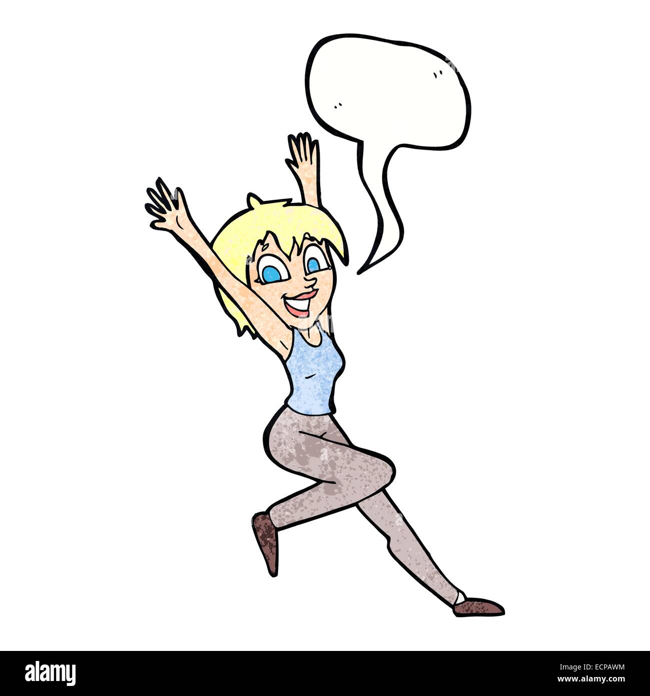 Cartoon excited woman bubble hi-res stock photography and images - Alamy