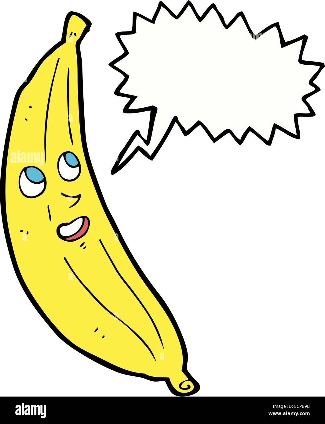 cartoon happy banana with speech bubble Stock Vector Image & Art - Alamy
