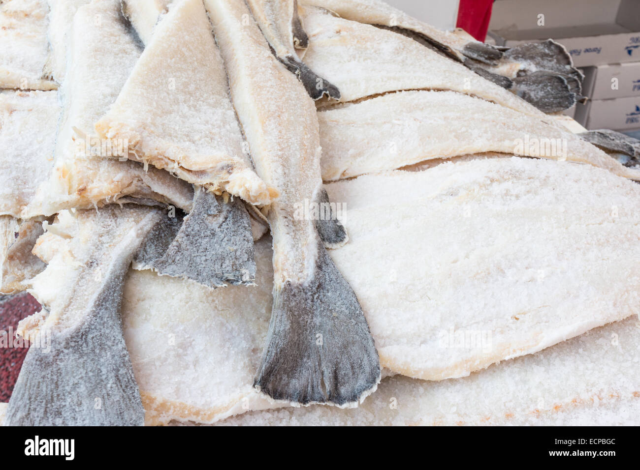 dried Cod fish salted codfish stacked Stock Photo Alamy