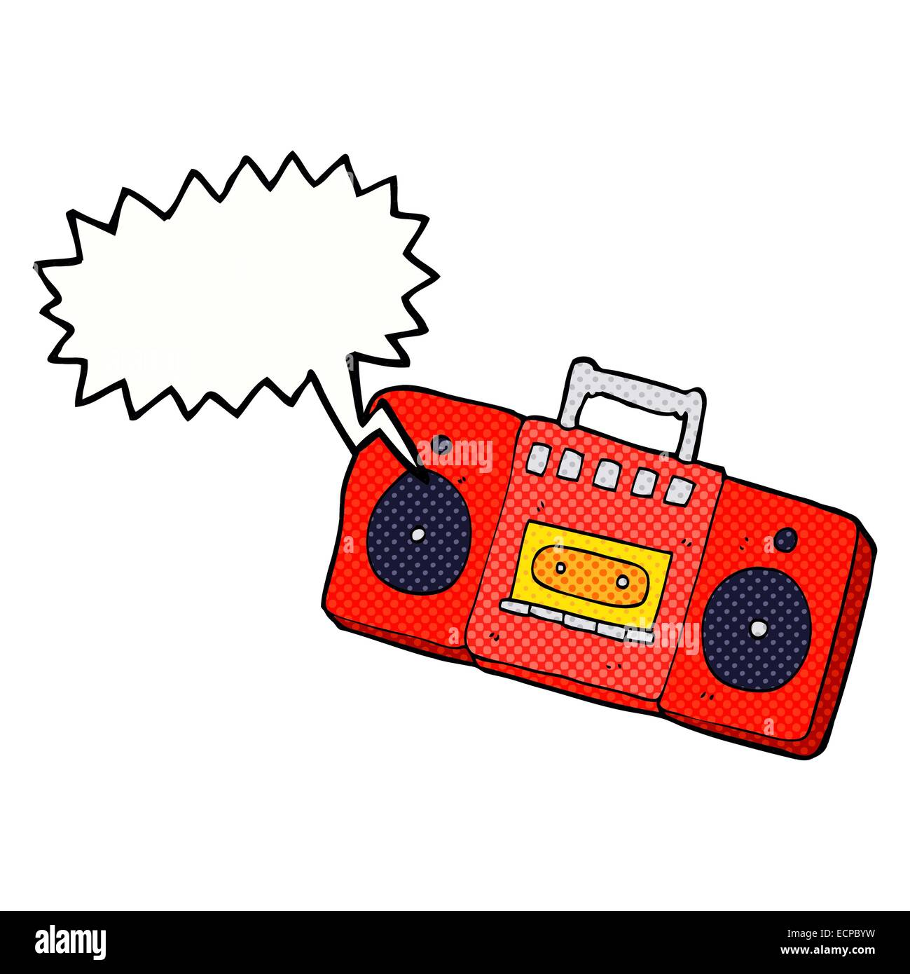 cartoon radio cassette player with speech bubble Stock Vector Image & Art -  Alamy