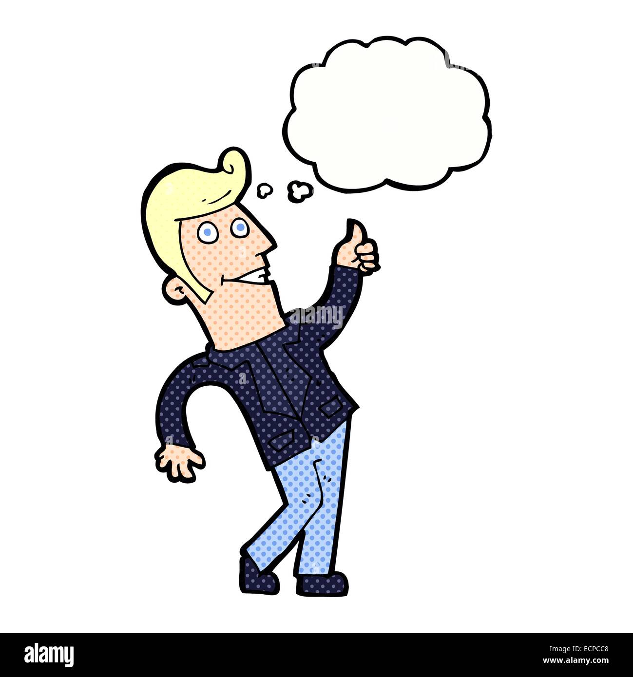 cartoon man giving thumbs up sign with thought bubble Stock Vector ...
