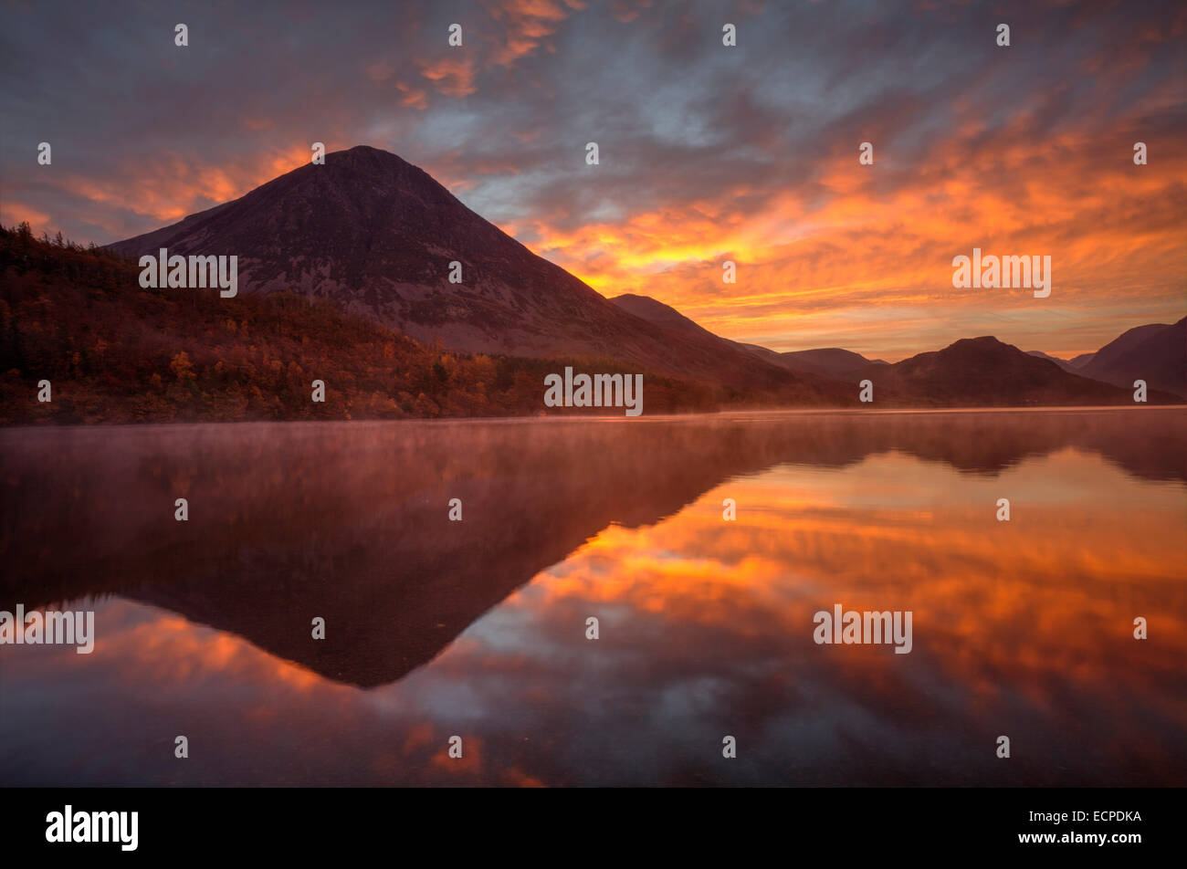Crummock Water in the Lake District captured at sunrise Stock Photo