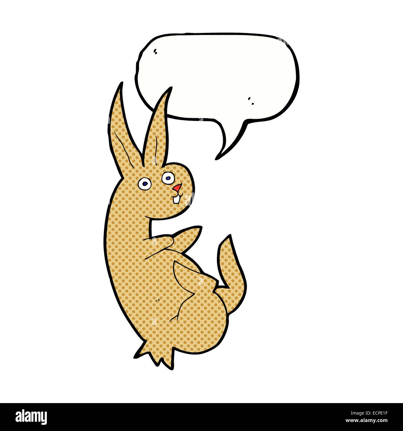 cue cartoon rabbit with speech bubble Stock Vector Image & Art - Alamy